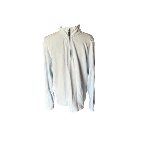Tommy Bahama Light Blue 1/4-Zip Pullover Sweater - Picture 1 of 10